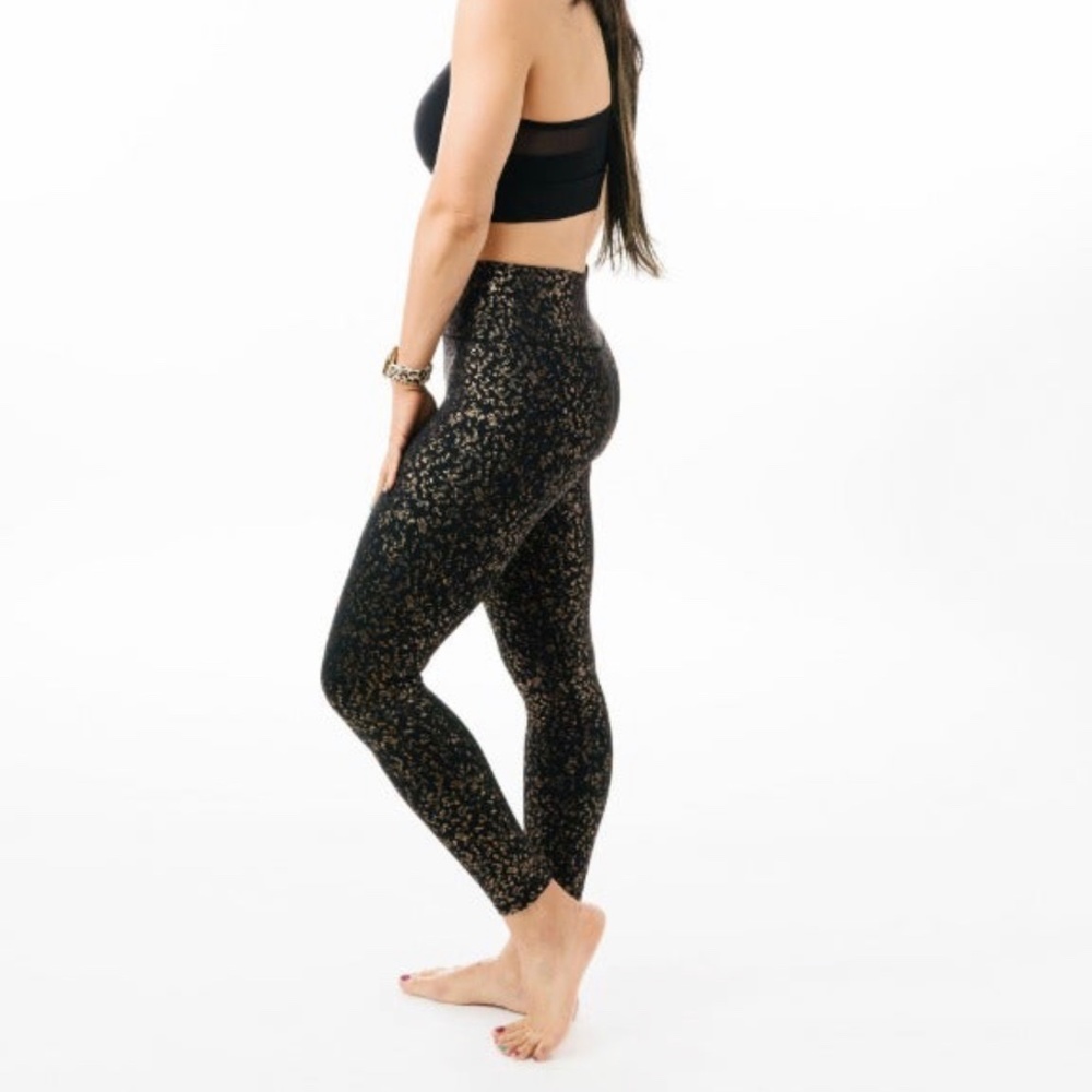 Black Rose Gold Flake Light n Tight Hi-Rise